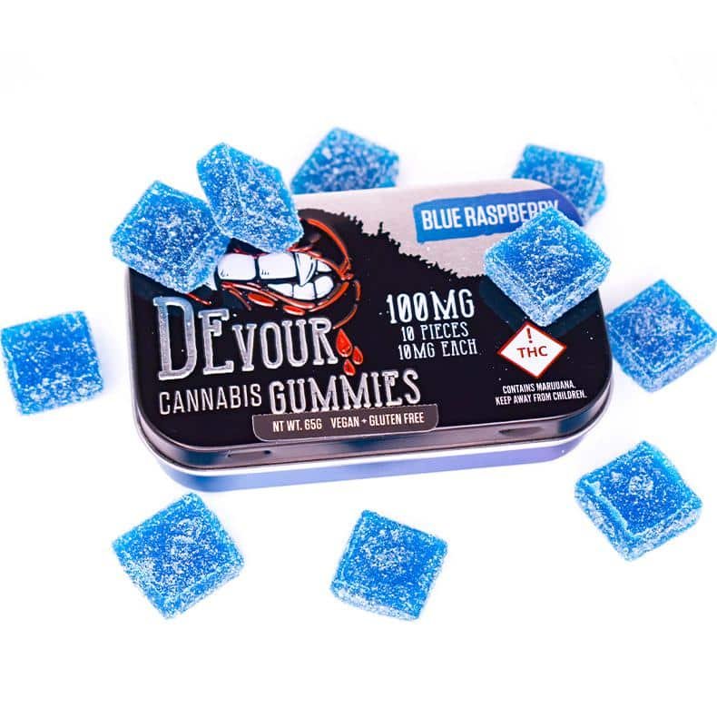Devour-Blue-Raspberry_790x790_9Q9tayL (1) Devour Gummies (100mg) SALE - Tropical Sunrise 100mg - Image 2
