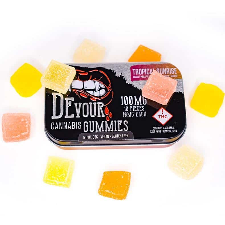 Devour-Tropical-Sunrise_790x790_mlSb9A6 (1) Devour Gummies (100mg) SALE - Tropical Sunrise 100mg - Image 3