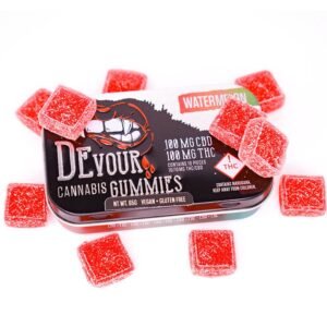 Devour Gummies CBD 1:1 (100mg) - Blue Raspberry.